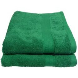 & 39 S Plush 450 Hand Towel 2PC Pack 050X090CMS 450GSM - Bottle Green