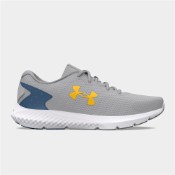 Under Armour Mens Charged Rogue 3.0 Grey blue yellow Running Shoes