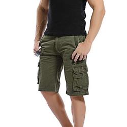 Overmal Men's Casual Pure Color Outdoors Pocket Beach Work Trouser Cargo Shorts Pant