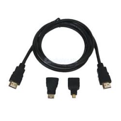 3 In 1 Full HD 1080P HDMI Cable Adaptor Kit HDMI Cable + HDMI To MINI And To Micro HDMI Adaptor