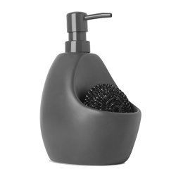 Umbra Joey Kitchen Soap Pump With Scrubby Holder Charcoal