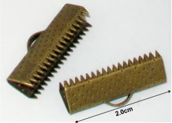 Clearance 50pcs - Antique Bronze Cord Ends - 2cm
