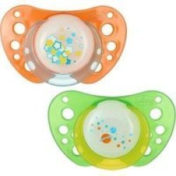 Chicco - Soother Physio Air Lumi Silicone - 6-12 Month - Set Of 2