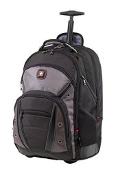 Wenger Luggage Synergy Padded Wheeled Laptop Bag With Trolley Handle Black grey 16-INCH 602683