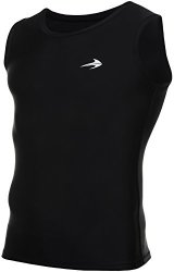 Compression Tank Top Black - XL Men's Muscle Running Base Layer Sleeveless Sports Tee