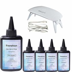 Frenshion 5X100ML Upgrate Hard Type Crystal Clear Epoxy Resin Uv Glue  Ultraviolet Curing Solar Cure Sunlight Activated Resin Clear Adhesive Glue  For Jewelry Making Prices, Shop Deals Online