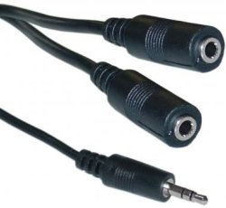 Stereo 3.5MM Male To 2X 3.5MM Female Cable