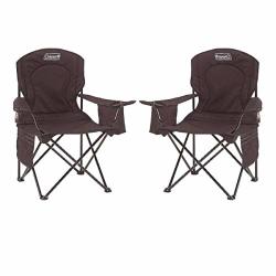 Coleman Oversized Quad Chair With Cooler Pouch Black set Of 2