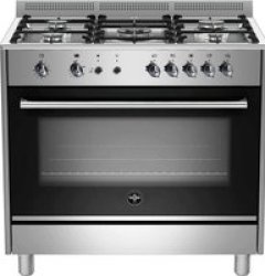 Rustica 5 Gas Burner With Gas Oven & Gas Grill 90CM Stainless Steel