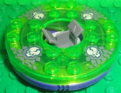Parts Ninjago Turntable 6 X 6 Round Base With Lime Top With Dark Bluish Gray Stone Faces On Reddish Brown Cracks Pattern Ninjago Spinner 92549C06PB01
