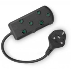 RCT ADP-UK2SAMP UK Plug To Sa Socket Multiplug Adapter - Black