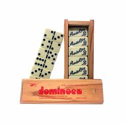 Puerto Rico Double Six Doble Seis Classic Ivory Domino Tiles Set With Garita 28 Pieces In Wooden Box And Game's Instructions