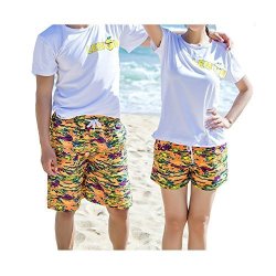 Camouflage Uniform Women Beach Pants Floral Print Shorts Stripe Color Swimming Trunks Swimwear Quick-drying