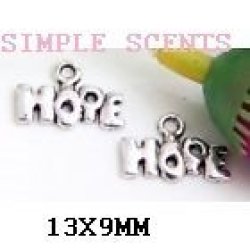 Antique Silver Hope Charms Pendants 13X9MM -20 PC S Per Packet