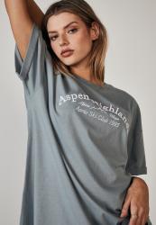 Oversized Graphic T Shirt - Petrol Blue aspen Highlands