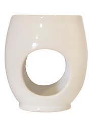 Indalo Pottery Indalo White Egg-shaped Ceramic Burner Small