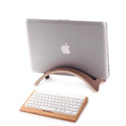 Samdi Birch Walnut Wood Desktop Organizer Anti-skid Holder Stand For Macbook Air Pro Laptop