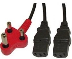 Dedicated Dual Head Power Cable 2.8M - Standard Computer Power Cable With 3-PRONG Dedicated Plug On One End And 2 X Kettle Plug