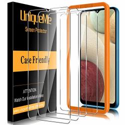 4 Pack Uniqueme Screen Protector For Samsung Galaxy A32 5G A12 4G Tempered Glass 9H Hardness Case Friendly Alignment Frame Easy Installation High Definition Bubble Free