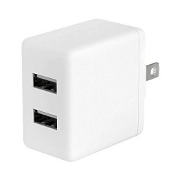 USB Wall Charger By Talkworks 12W 2.4A Dual USB Port Universal Cell Phone Charger Adapter For Apple Iphone Ipad Android Samsung Galaxy Bluetooth