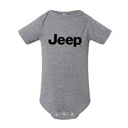 Jeep Baby Triblend Text Cotton Romper For Newborn Grey 12 Months
