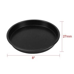 Join Ware Premium Non-stick 8 Inch Carbon Steel Pizza Pan Grade Kitchen Baking Tray Round Cake Baking Pans Black