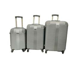 Abs 3PC Luggage Sets -hardshell Lightweight Durable Suitcase With Spinner Wheels Silver