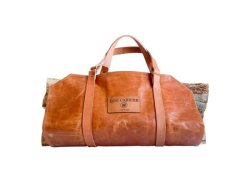 Leather Log Carrier Tan