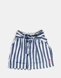 Polo Kids Zuri Belted Striped Shorts - 13-14 Blue