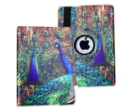 Ipad Peacock Design Smart Cover Stand Case Support Wake sleep Function With Screen Protector Stylus Pen For New Ipad 9.7 Inch 2017 Version Model Numbers