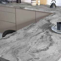Kitchen Countertop Laminate L300CM X D65CM X H3 8CM Grey Marble