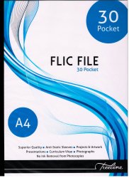 Treeline Flic File 30 Page Pocket File Blue
