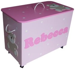 Pink Teddy Bear Toy Box