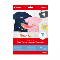 Canon Paper Dark Fabric Iron-on Transfers A4 5 Sheets