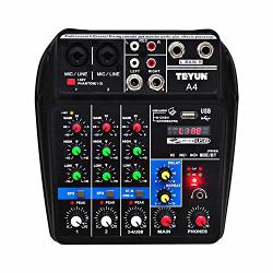 Ocamo Sound Mixing Console USB Live Mixer With Bluetooth Record 4 Channels Audio Mixer For Stage Performance Family K Songs