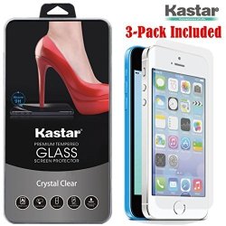 Kastar Iphone 5S 5C 5G 5 Screen Protector 3-PACK Premium Tempered Crystal Clear Glass Screen Protector For Apple Iphone 5S Iphone 5C Iphone 5G Iphone 5
