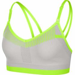 Nike Women's Flyknit Indy Tech Pack Medium Support Sports Bra Vast Grey volt Size Medium