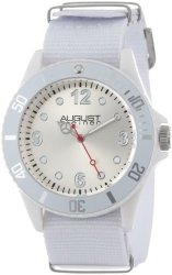 August Steiner Kids' AS8061WT Juniors White Plastic Watch With Nylon Band