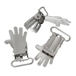 Metal Dummy Pacifier Clip - Hand