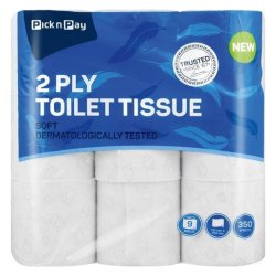 2 Ply Toilet Tissue Paper 9 Pack