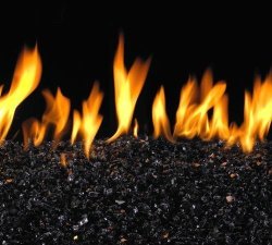 Black Colored Fire Glass For Peterson Burner Systems And Gas Firepits