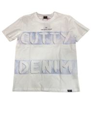 Clife Mens White Crew Neck Printed Short Sleeve T-Shirt