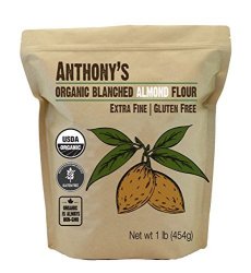 Organic Almond Flour Blanched By Anthony's 1 Pound 16 Oz Bag Verified Gluten Free