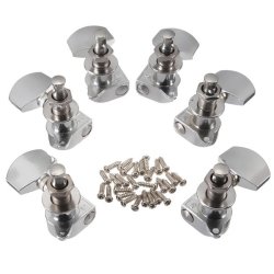 Chrome Guitar String Tuning Pegs Heads Acoustic 6 Pcs Right Left