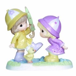 Precious Moments Together Through All Sorts Of Weather Bisque Porcelain Figurine 132008