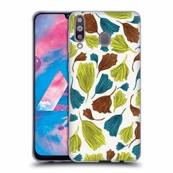 Official Amanda Laurel Atkins Gingko Leaves Green Patterns Soft Gel Case Compatible For Samsung Galaxy M30 2019