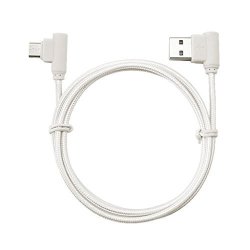 Liyudl V8 Double Right Angle Braided Micro USB Male To USB 2.0 Male Data Charging Cable White