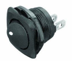 NTE Electronics 54-503 Snap-In Round Hole Rocker Switch with Legend 16 Amp ON-NONE-OFF Action 125V Nylon Actuator 0.187 Quick Connect Terminals SPST Circuit