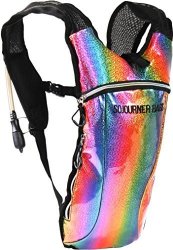 SoJourner Hydration Pack Backpack with 2l Water Bladder in Rainbow Glitter
