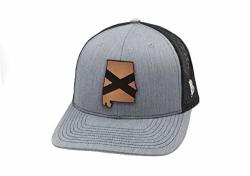 Branded Bills Alabama Native Leather Patch Hat Flat Trucker OSFA/Grey/Black